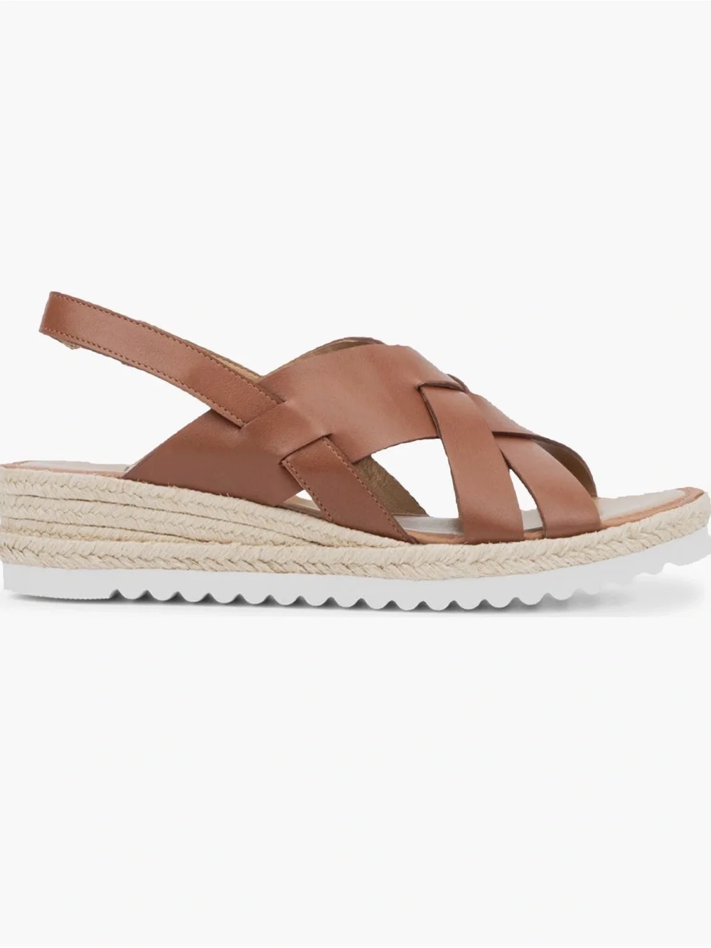 Aquatalia Tan Braided Leather Espadrille Slingback Sandals